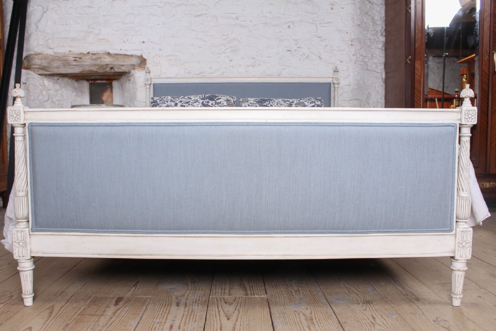 Newly upholstered Empire style king size bed  View III