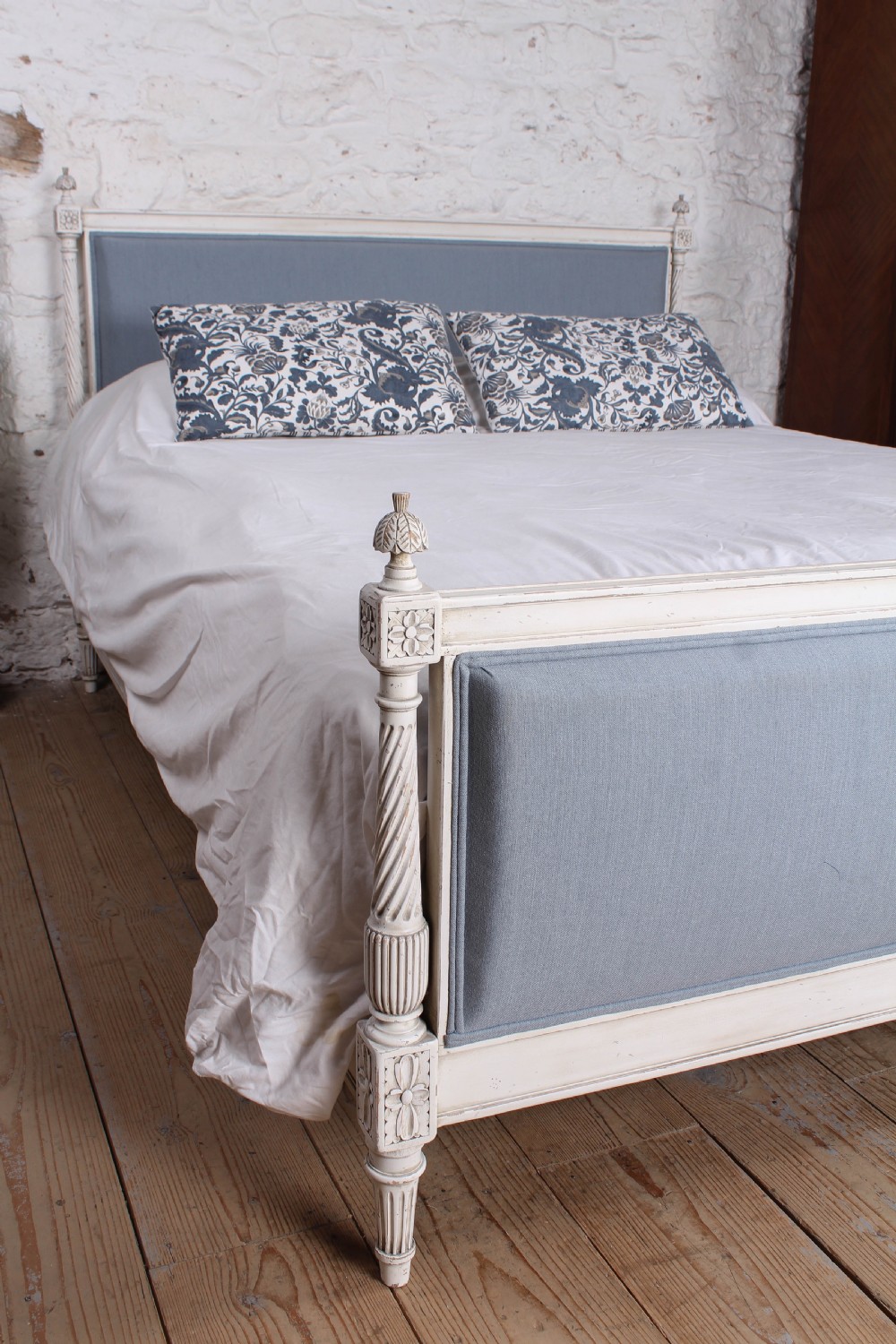 Newly upholstered Empire style king size bed  View V