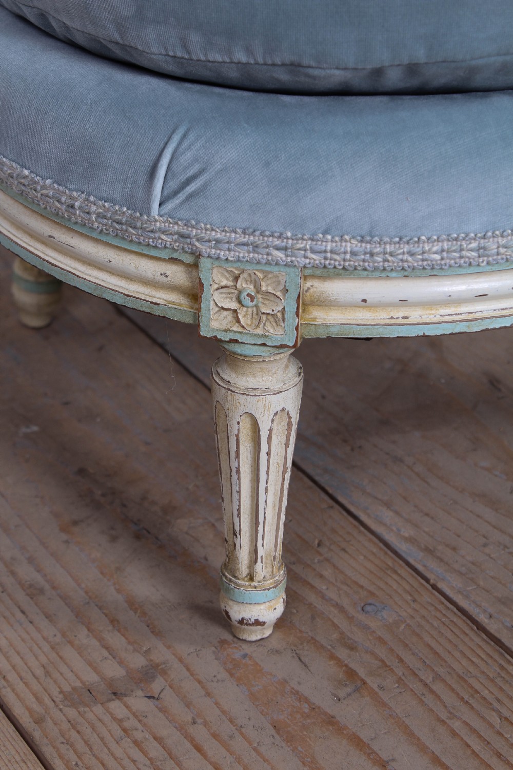 Very pretty French newly upholstered nursing chair View III