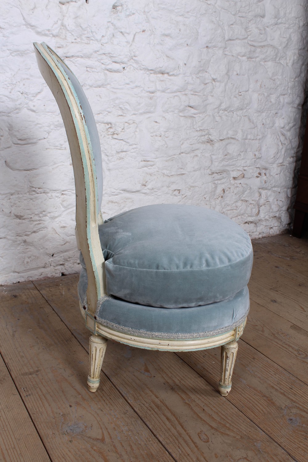 Very pretty French newly upholstered nursing chair View IV