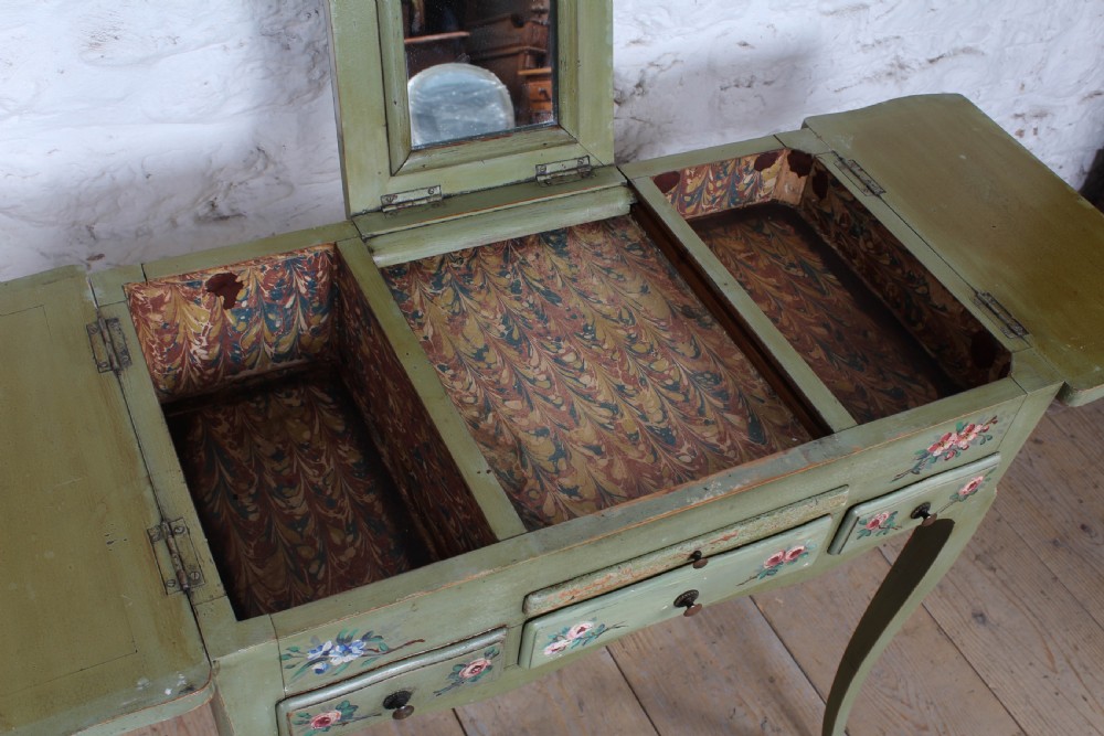 Beautiful hand painted folding dressing table View XI