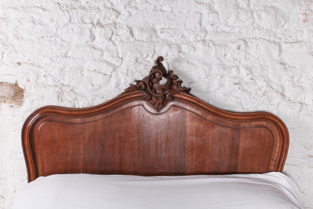 Lovely walnut Louis XV style double bed View III