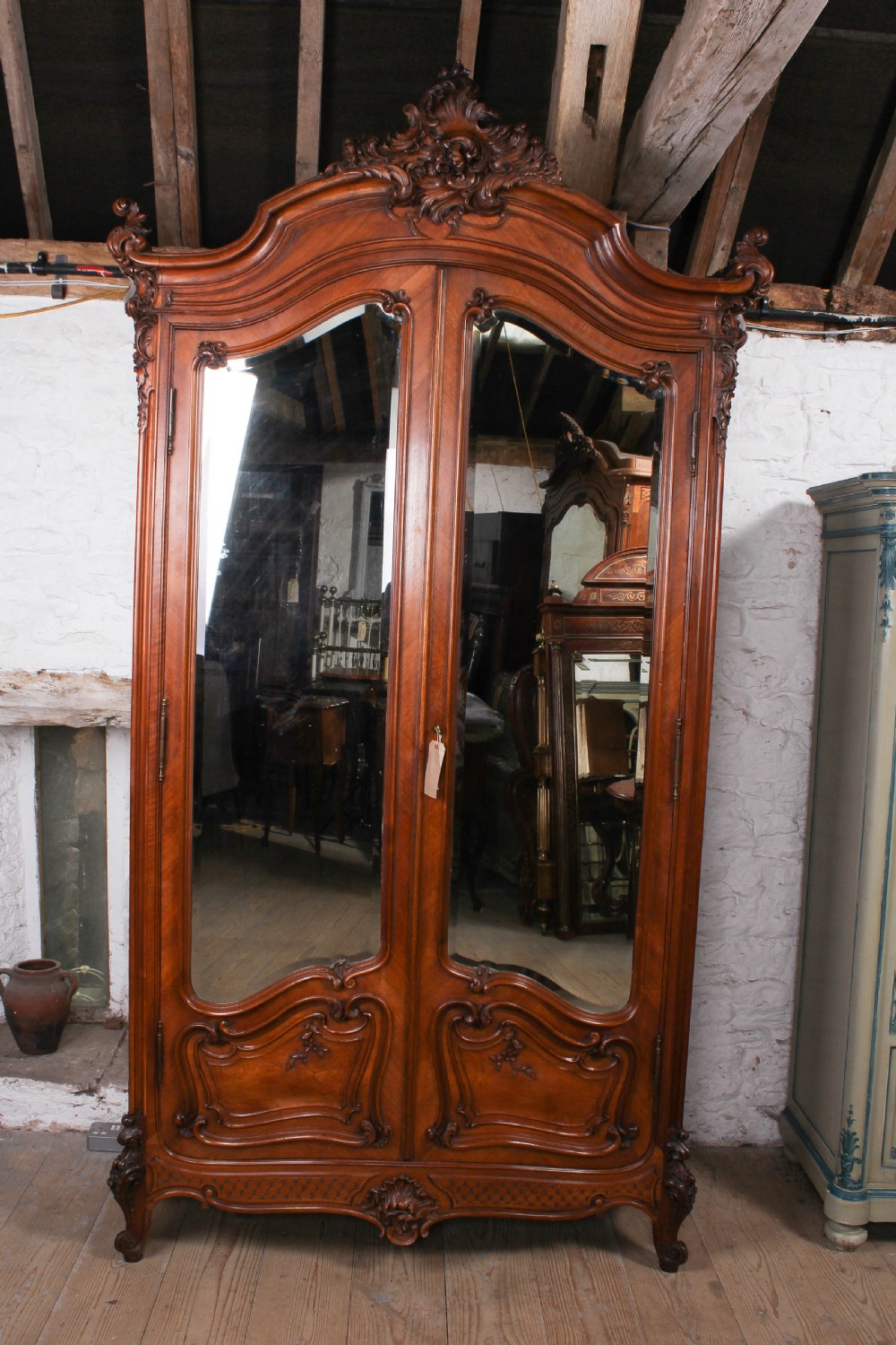 Fabulous quality walnut Louis XV armoire