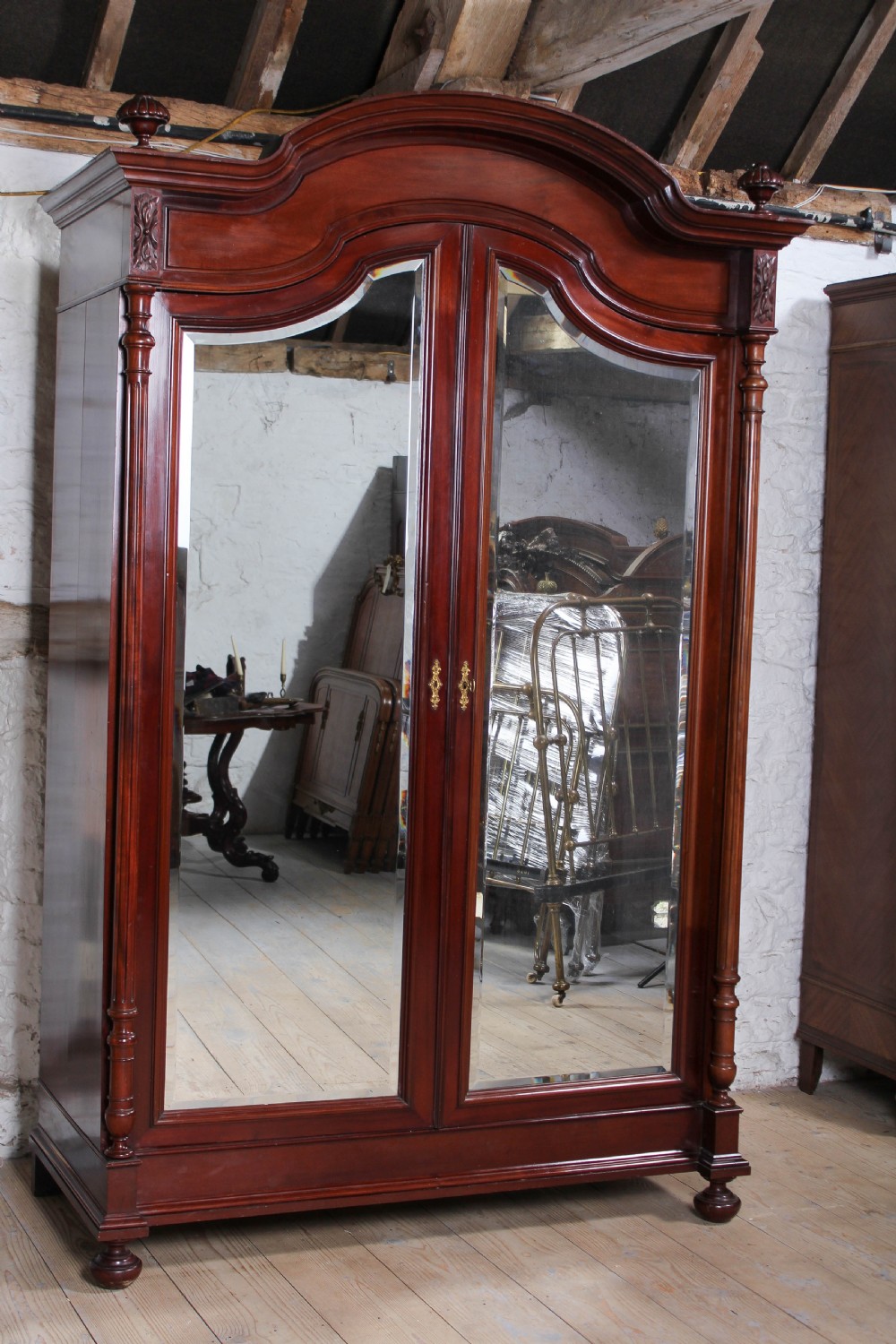 Exceptional quality French mahogany two door wardrobe