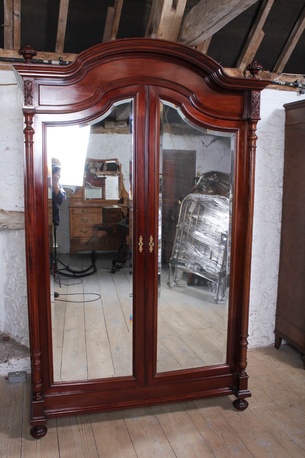 Exceptional quality French mahogany two door wardrobe View III