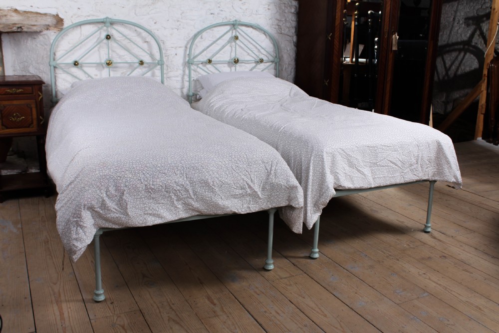 Attractive pair of early Victorian single no end beds (can be joined)