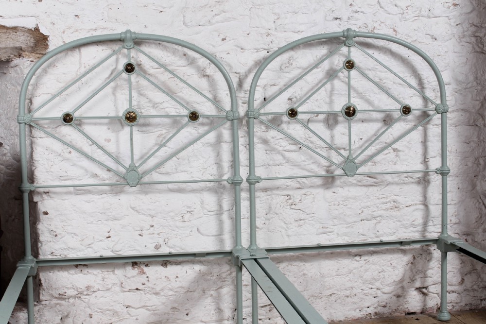 Attractive pair of early Victorian single no end beds (can be joined) View X