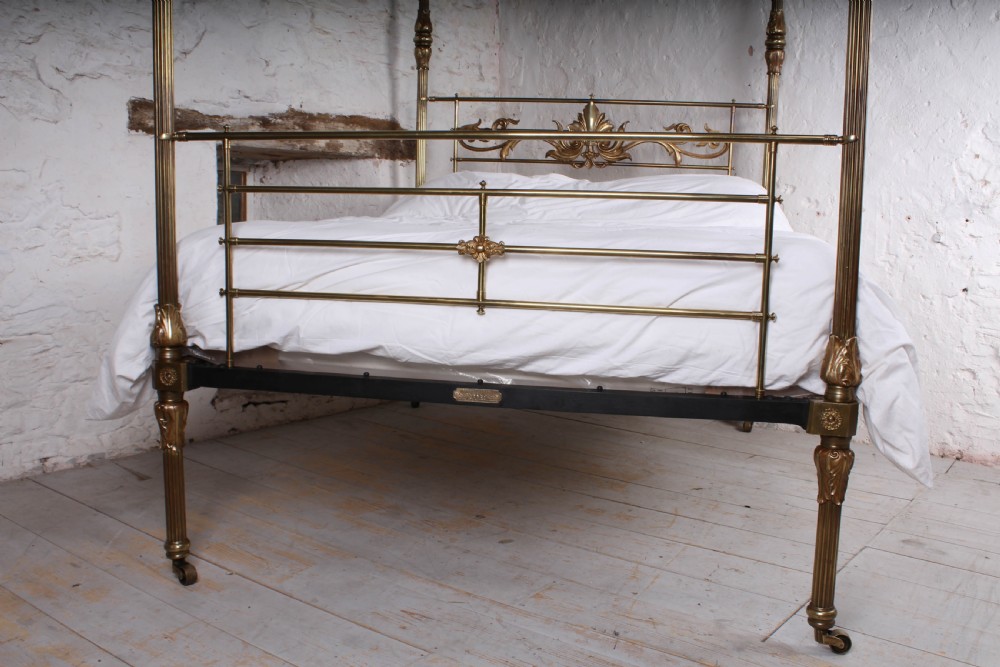 Incredible all brass 5'  king size four poster bed by Winfield and Co View IV