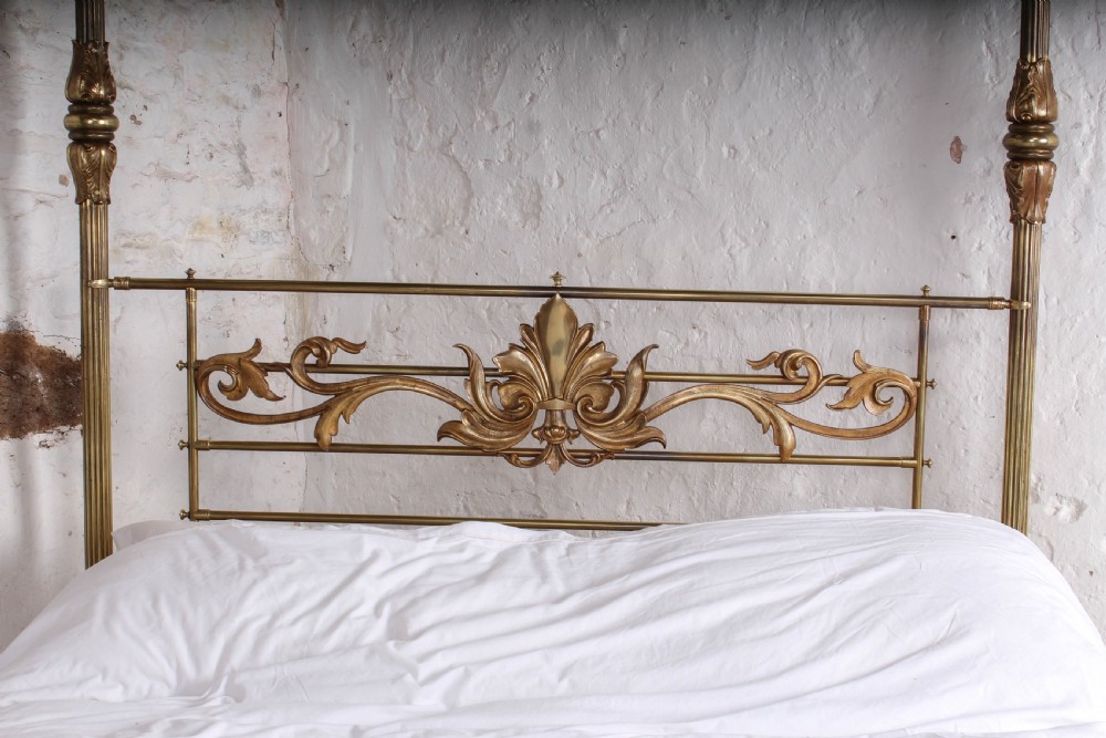 Incredible all brass 5'  king size four poster bed by Winfield and Co View V