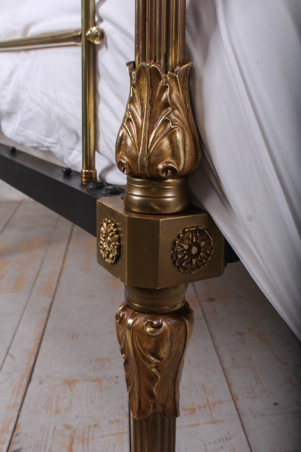 Incredible all brass 5'  king size four poster bed by Winfield and Co View X