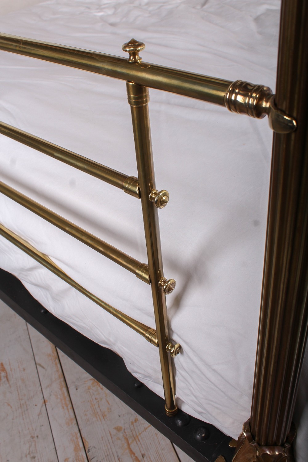 Incredible all brass 5'  king size four poster bed by Winfield and Co View XI
