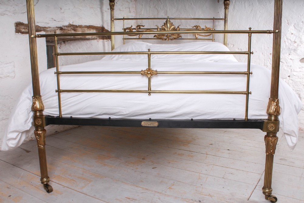 Incredible all brass 5'  king size four poster bed by Winfield and Co View XVII