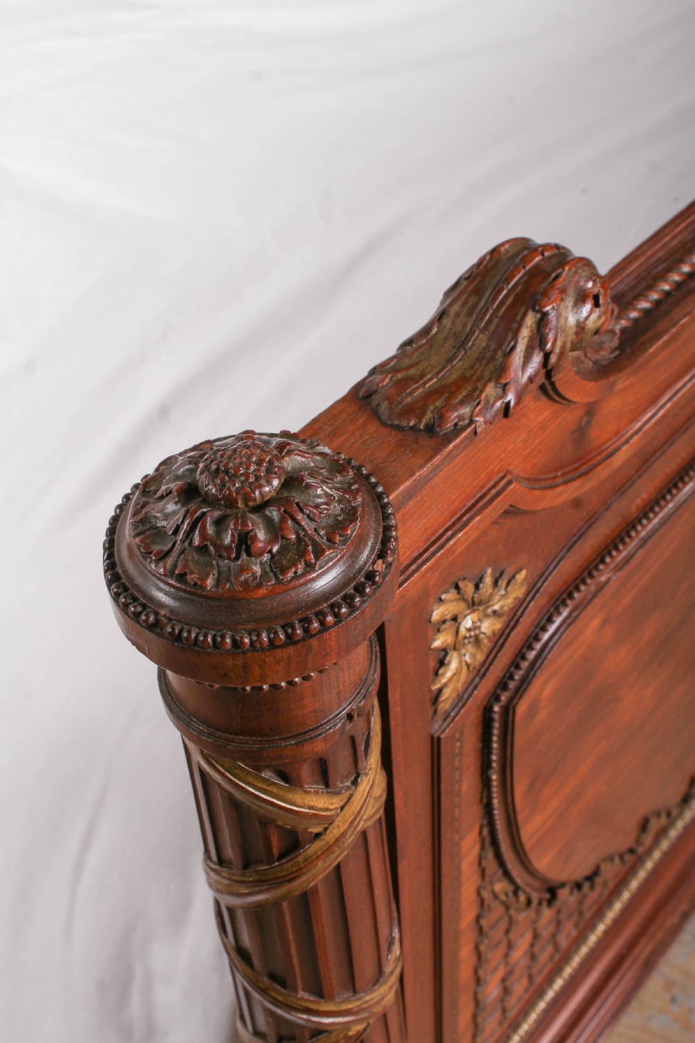 Spectacular quality French mahogany double bed  View VI