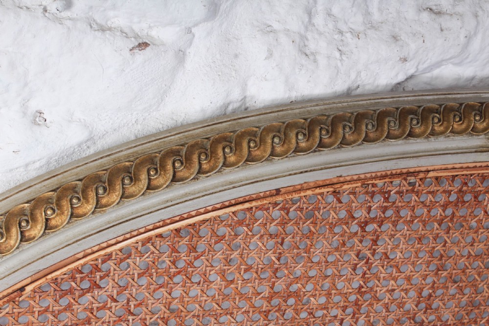 Carved Gilded caned French king size bed (possible European king size)  View IV