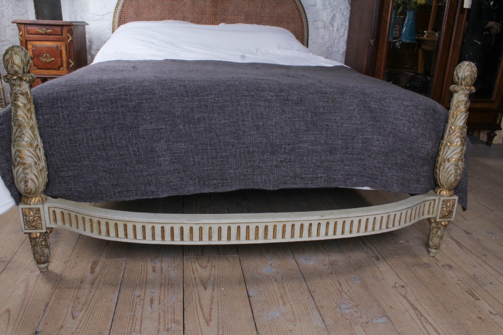 Carved Gilded caned French king size bed (possible European king size)  View V