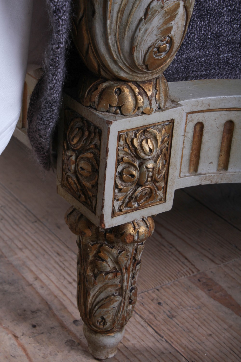 Carved Gilded caned French king size bed (possible European king size)  View VIII