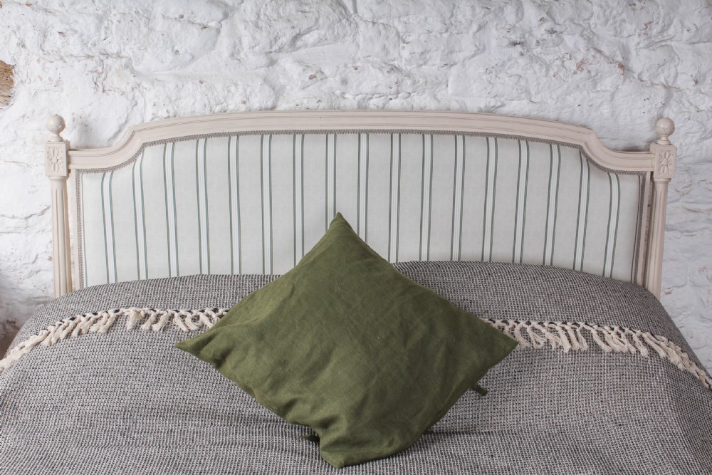 Newly upholstered king size Empire style bed View II