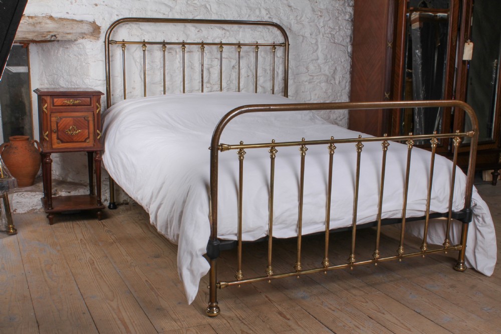 Attractive French all brass European double bed 