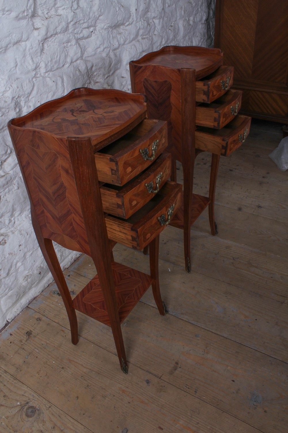 Very pretty pair of small French bedsides View V