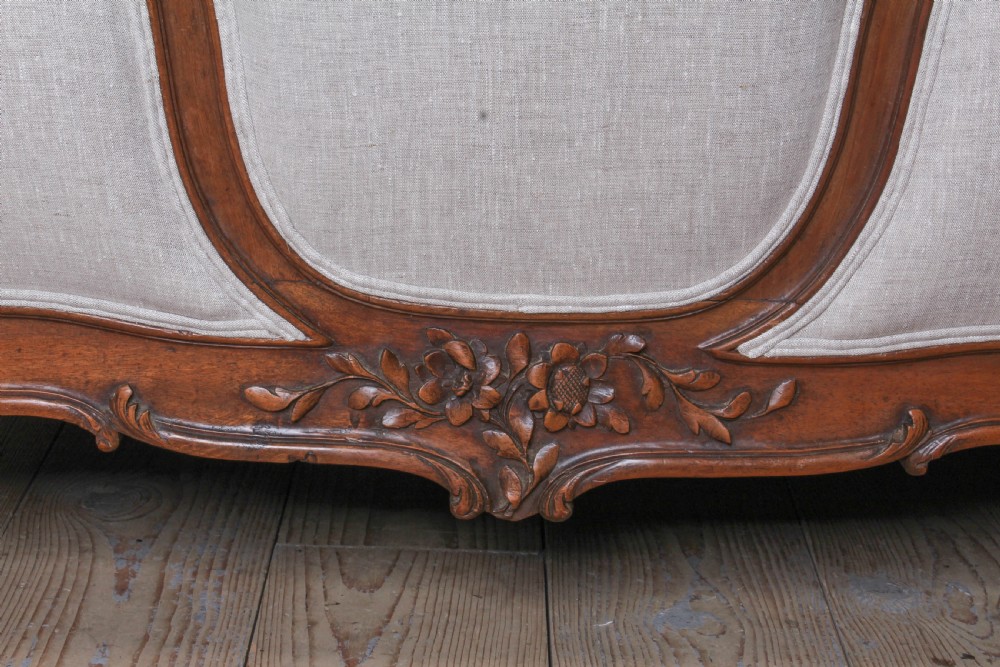 Handsome early upholstered Louis XV style king size bed View VII