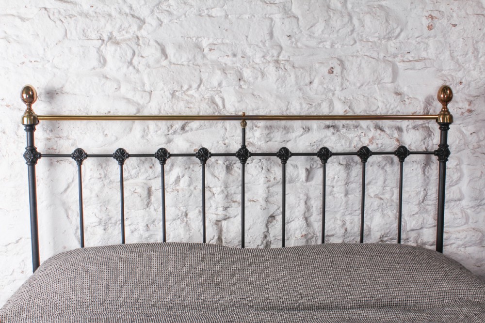 Black and aged brass Victorian no end king size bed View II