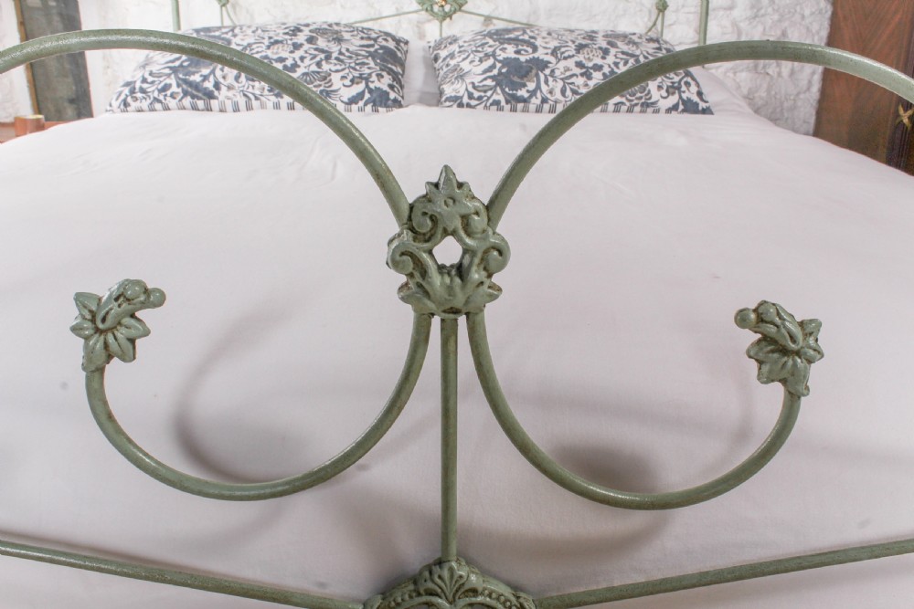Charming Victorian Iron Kingsize English Bed with Brass Knobs. View VII