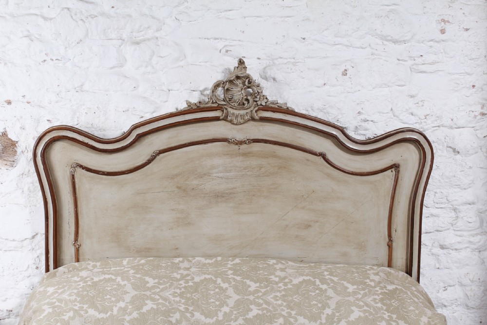 Pretty individually painted French Louis XV style double bed  View II