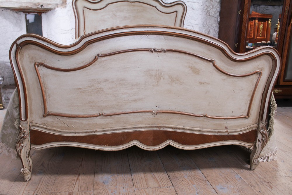 Pretty individually painted French Louis XV style double bed  View III