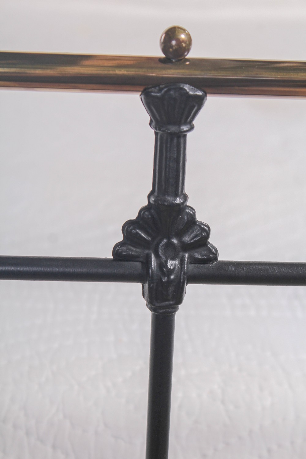Handsome 6Ft Victorian black and brass bed  View IV