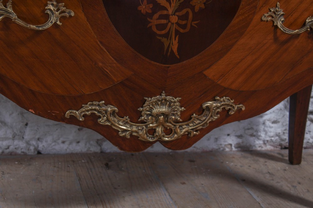 Lovely French bombe front commode chest of drawers View V