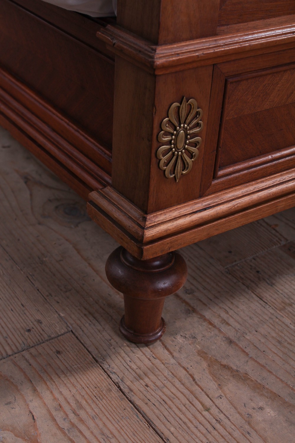 Lovely French walnut quarter veneer king size bed  View V