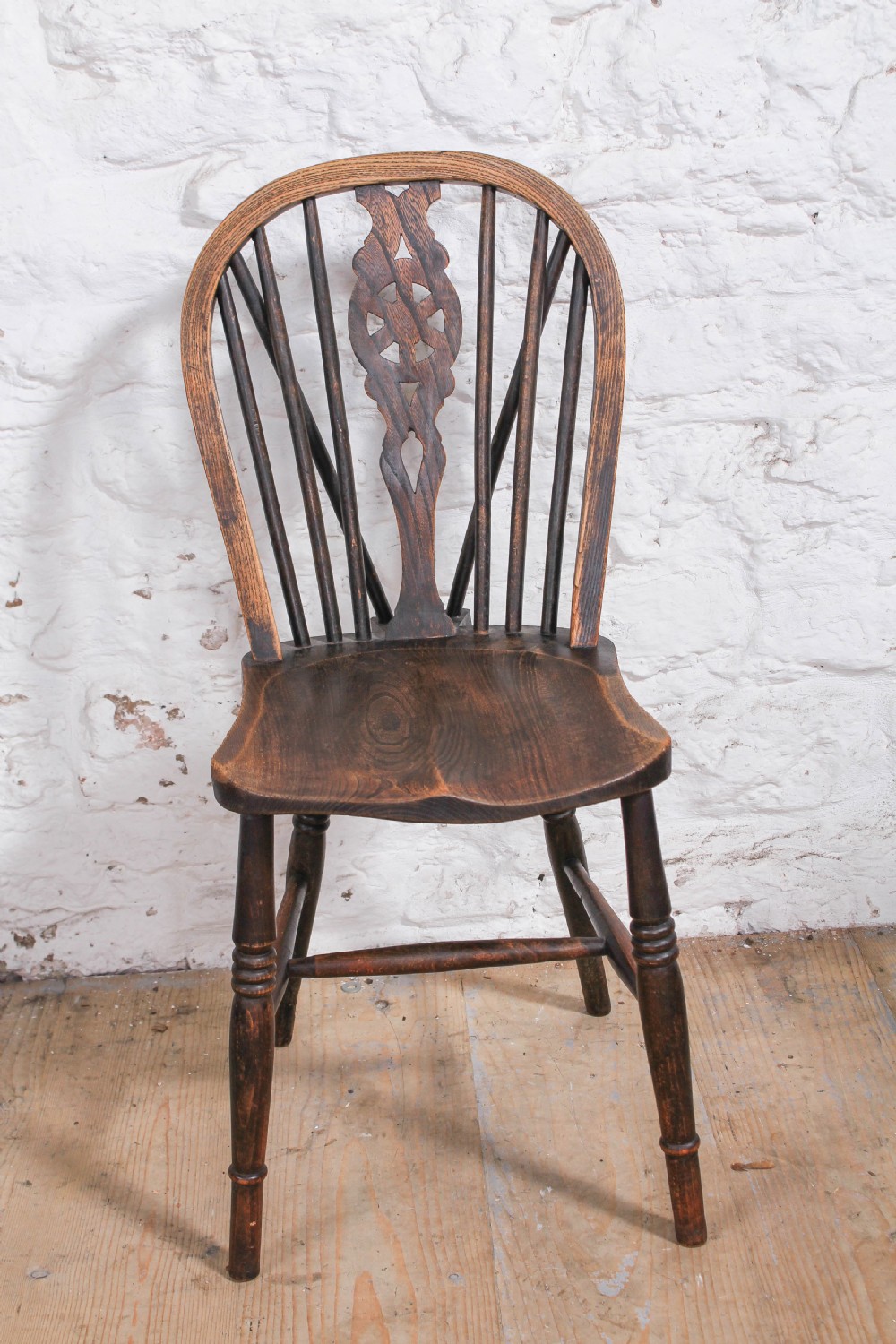 6 Windsor Wheel back chairs with carver  View V