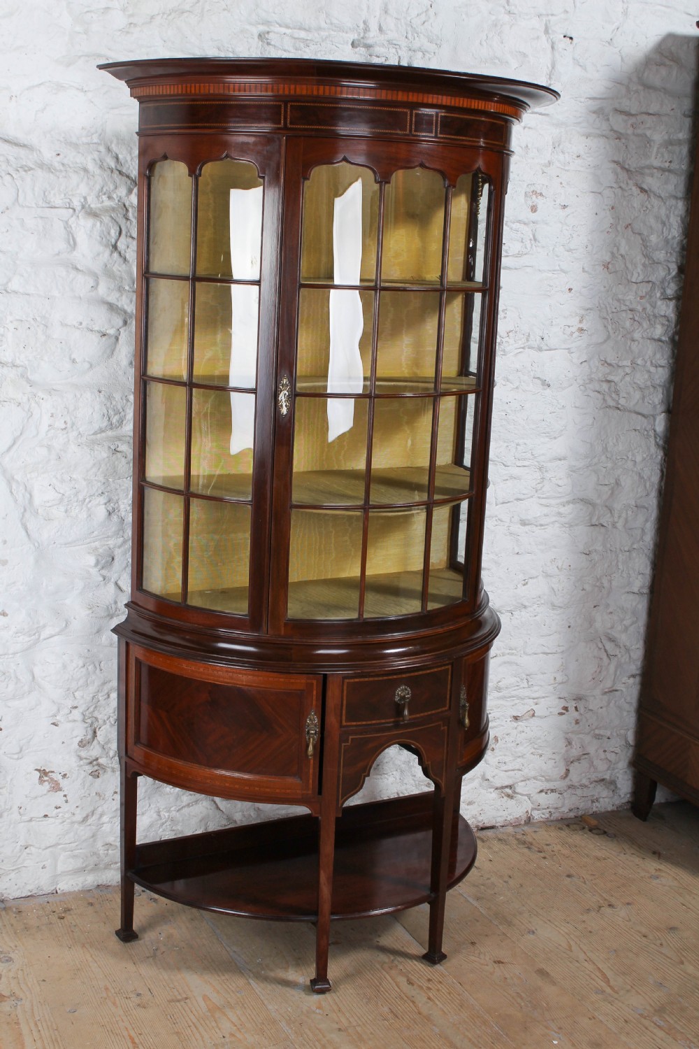 Regency style Edwardian Demi lune display cabinet/vitrine View III
