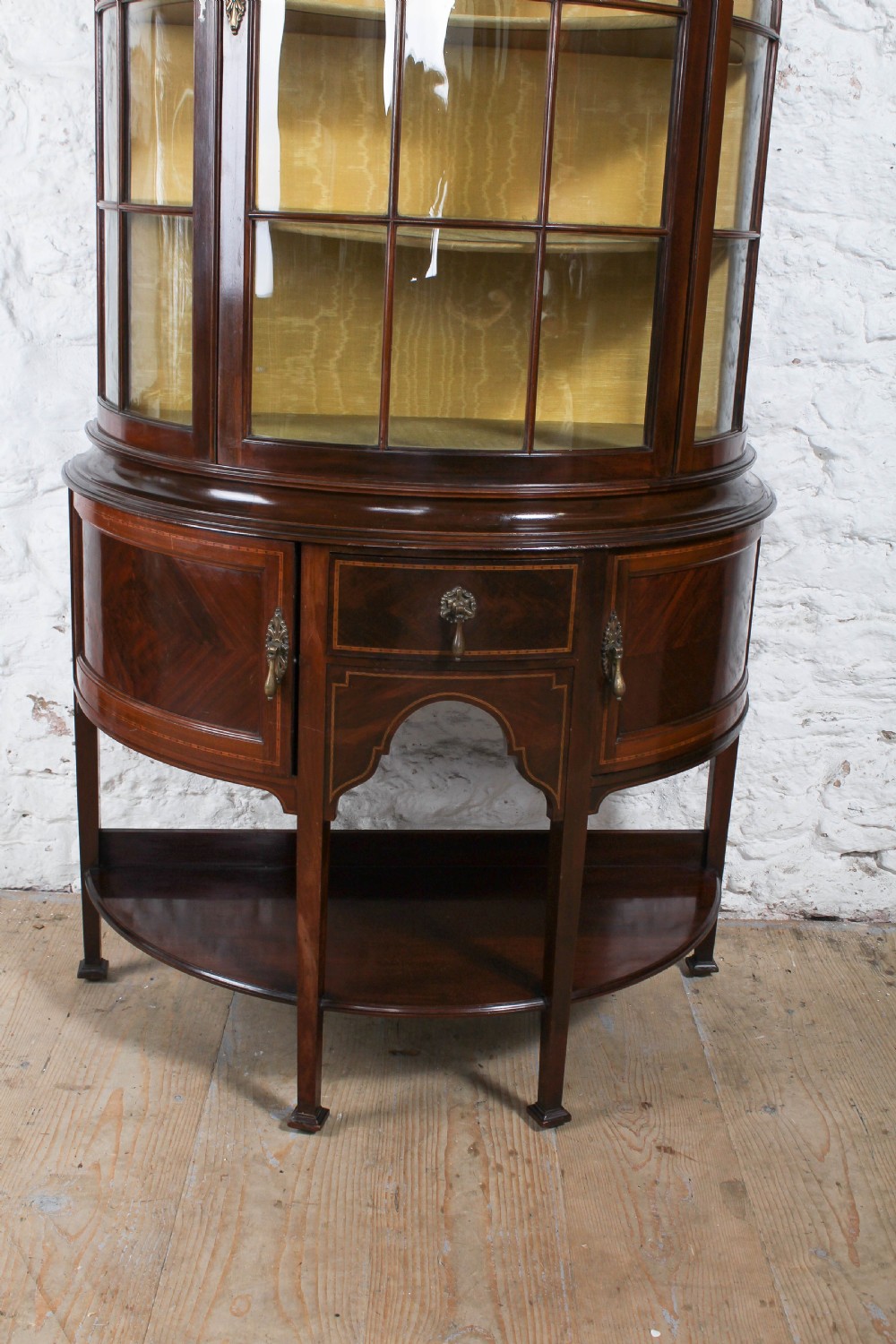 Regency style Edwardian Demi lune display cabinet/vitrine View VI