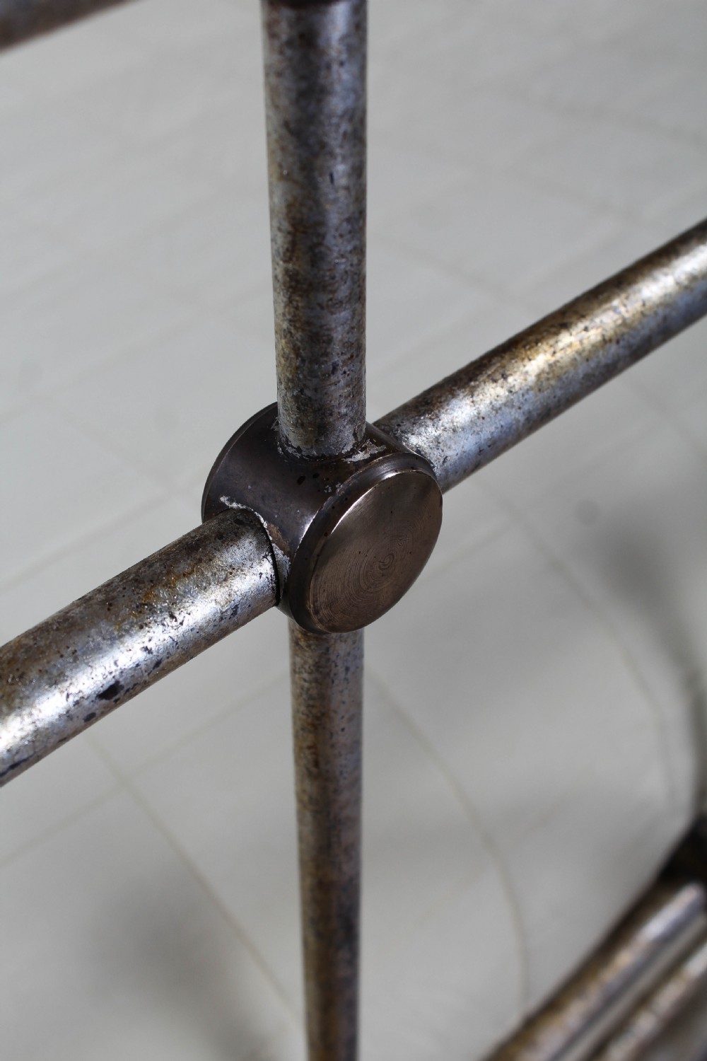 Fabulous Italian super king size silvered iron and brass bed  View VII