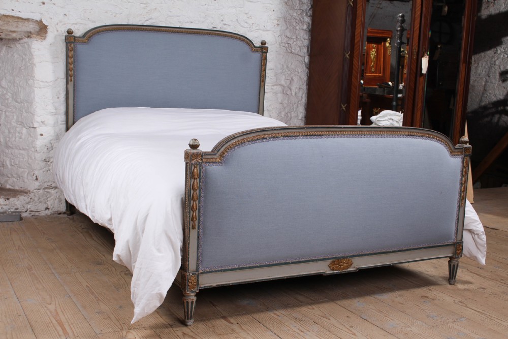 Gorgeous newly upholstered Empire styling size bed