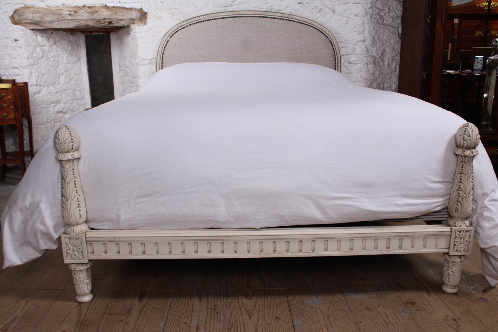 French newly upholstered low foot end king size bed  View IV