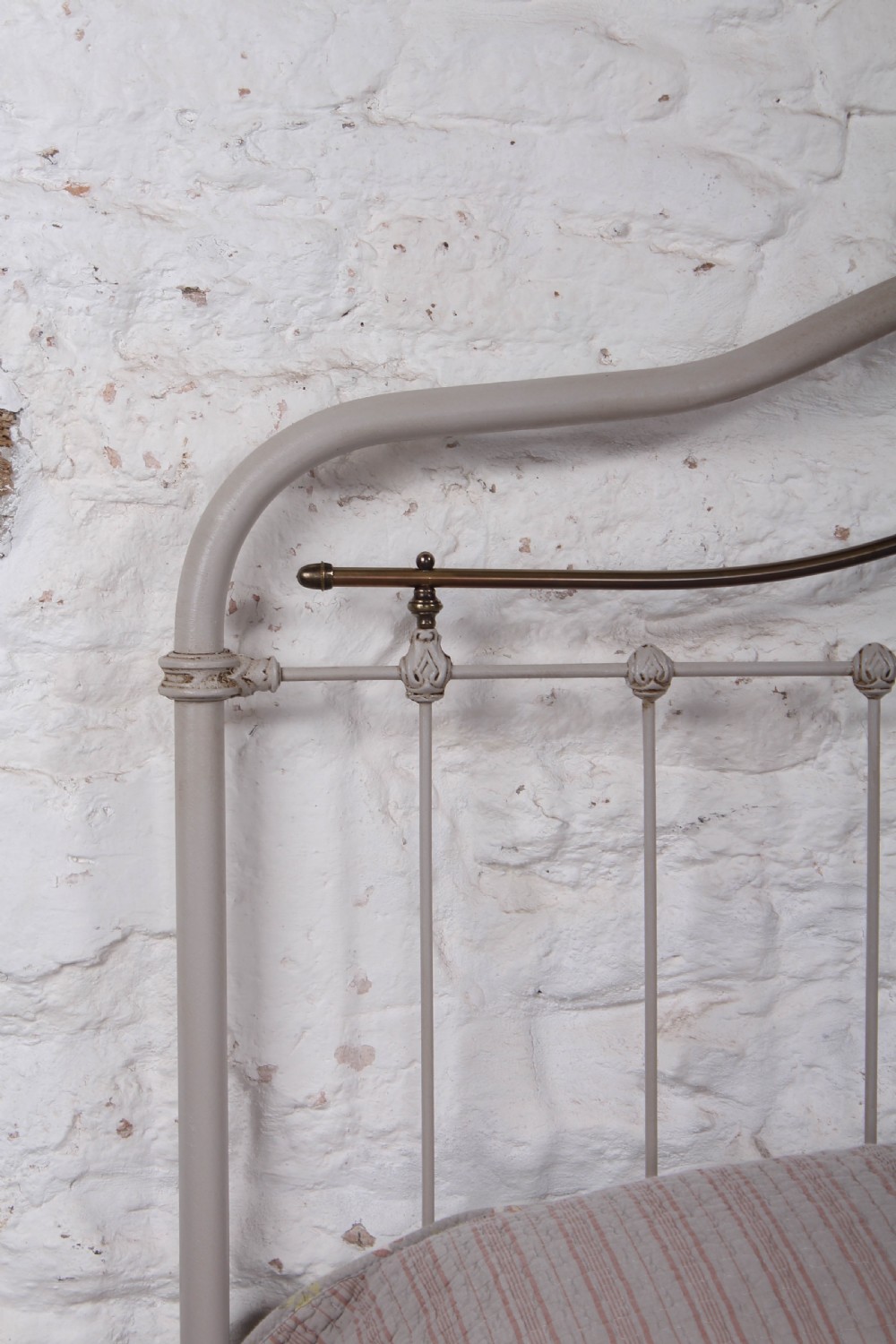 Pretty king size French iron and brass bed View II