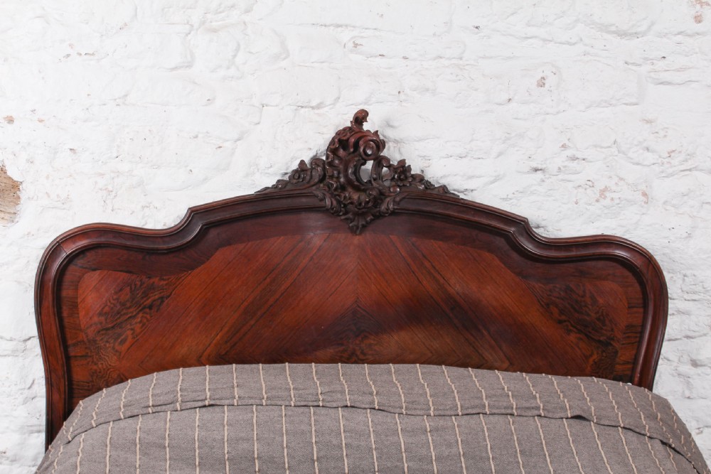 Lovely quality rosewood Louis XV style double bed View III