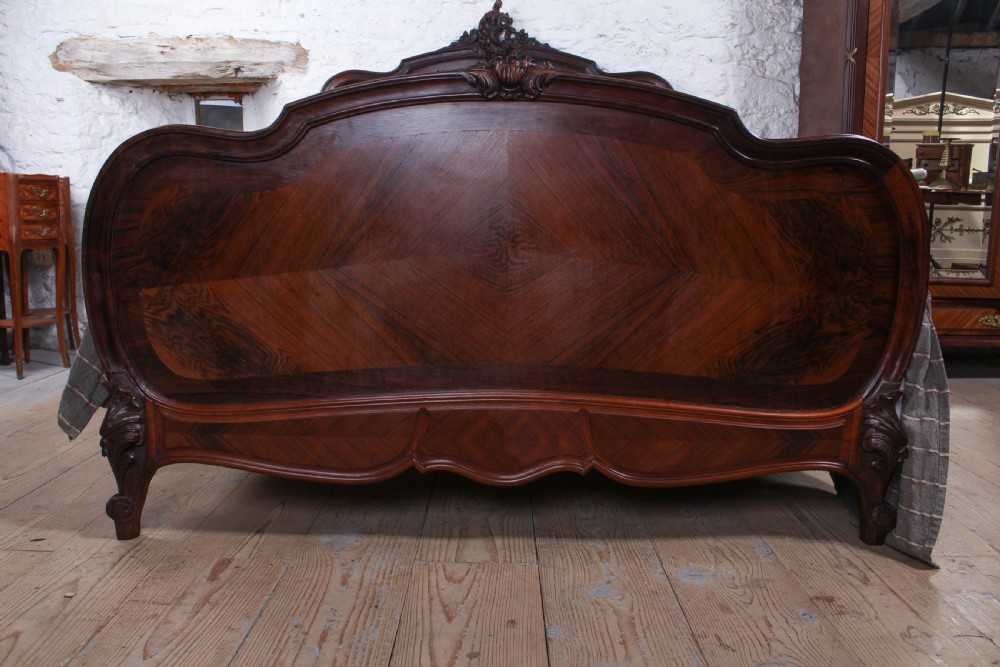 Lovely quality rosewood Louis XV style double bed View IV