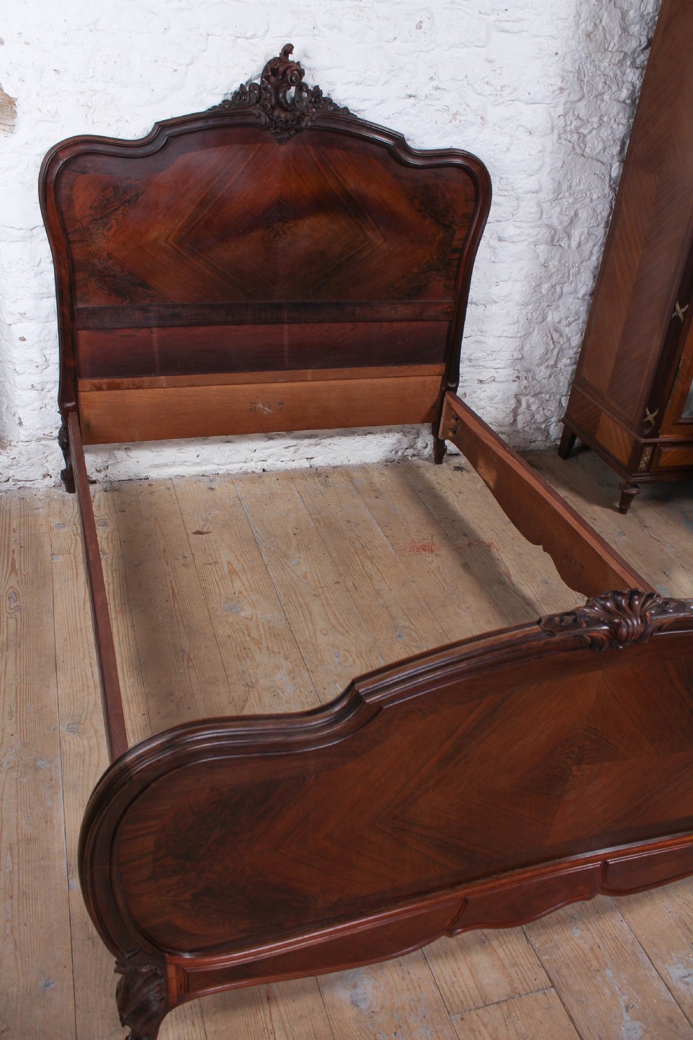 Lovely quality rosewood Louis XV style double bed View VIII