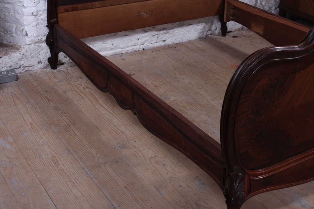Lovely quality rosewood Louis XV style double bed View IX