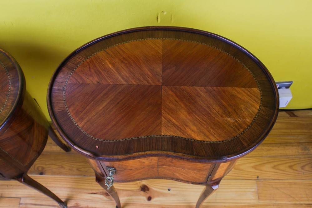 Very nice pair of walnut kidney shape bedsides with secret  View III