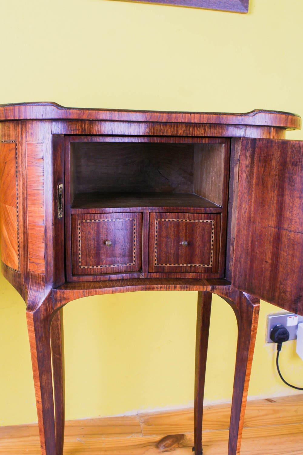Very nice pair of walnut kidney shape bedsides with secret  View IV