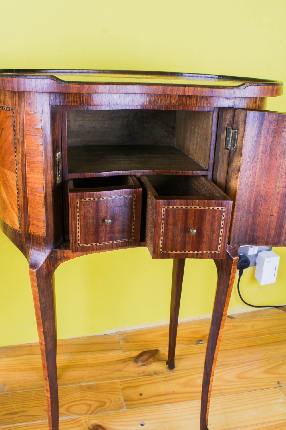 Very nice pair of walnut kidney shape bedsides with secret  View V