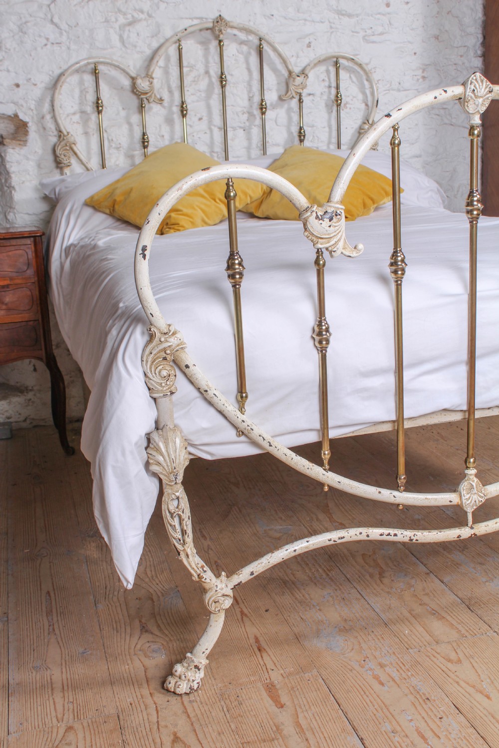 Rare and Unique Victorian American Brass and Iron Double Bed View II
