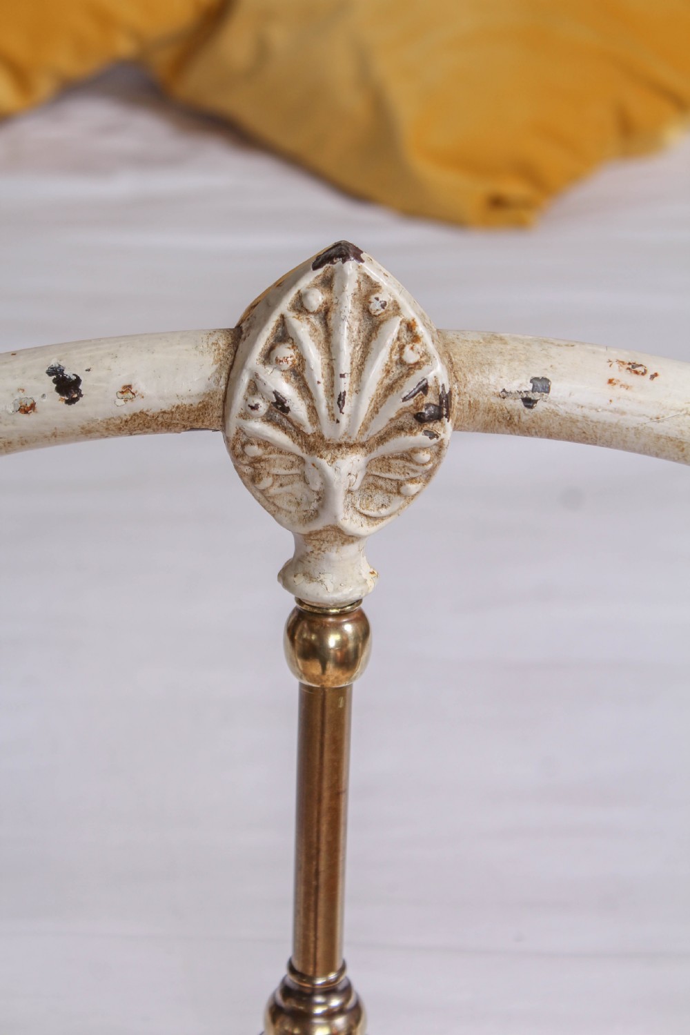 Rare and Unique Victorian American Brass and Iron Double Bed View V