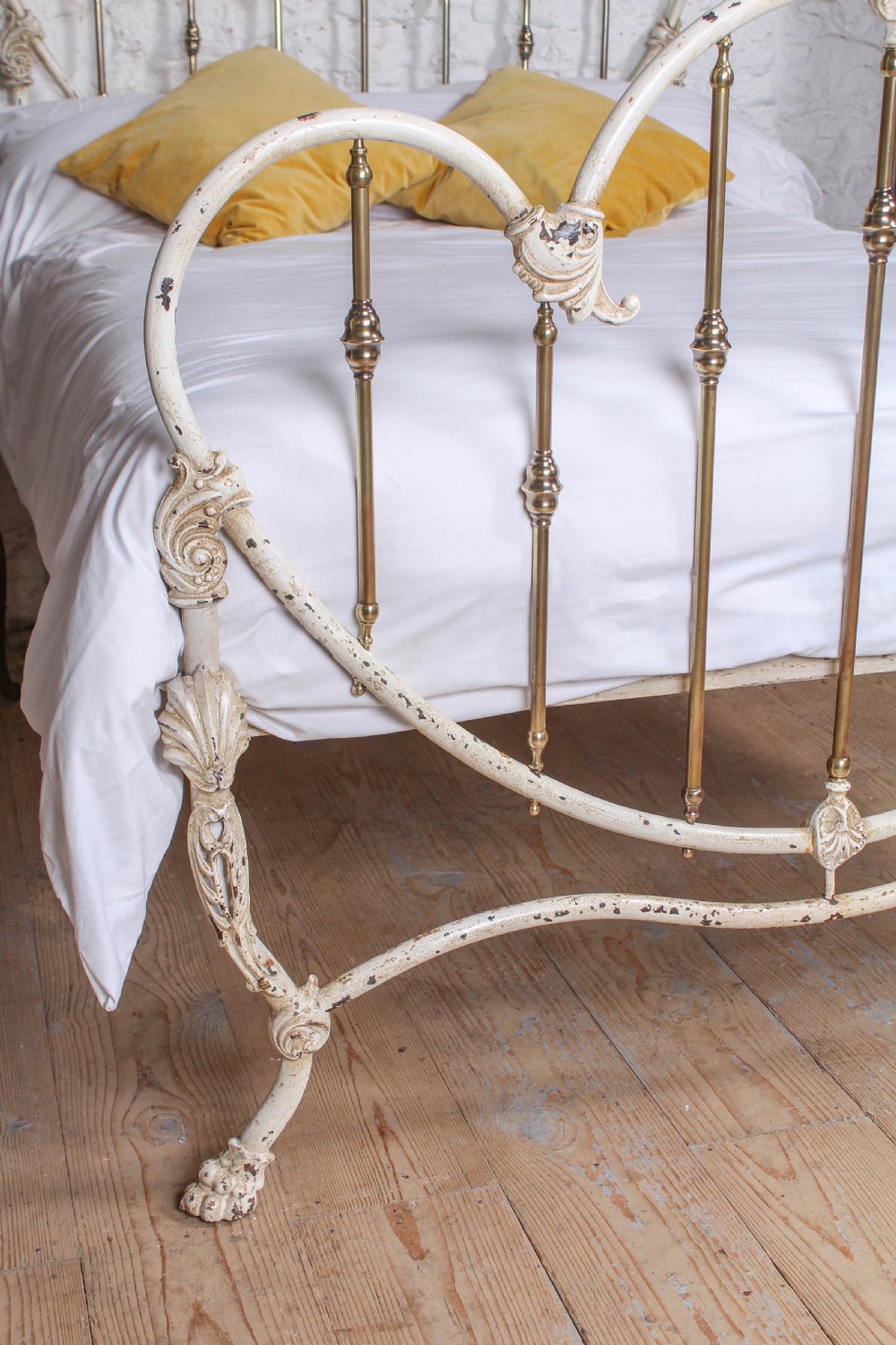 Rare and Unique Victorian American Brass and Iron Double Bed View VII