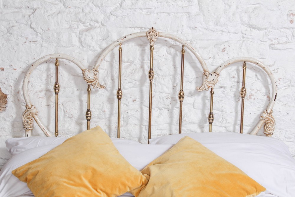 Rare and Unique Victorian American Brass and Iron Double Bed View VIII