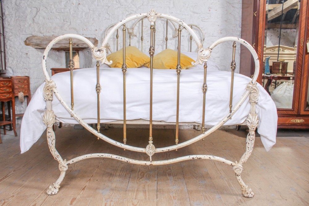 Rare and Unique Victorian American Brass and Iron Double Bed View IX